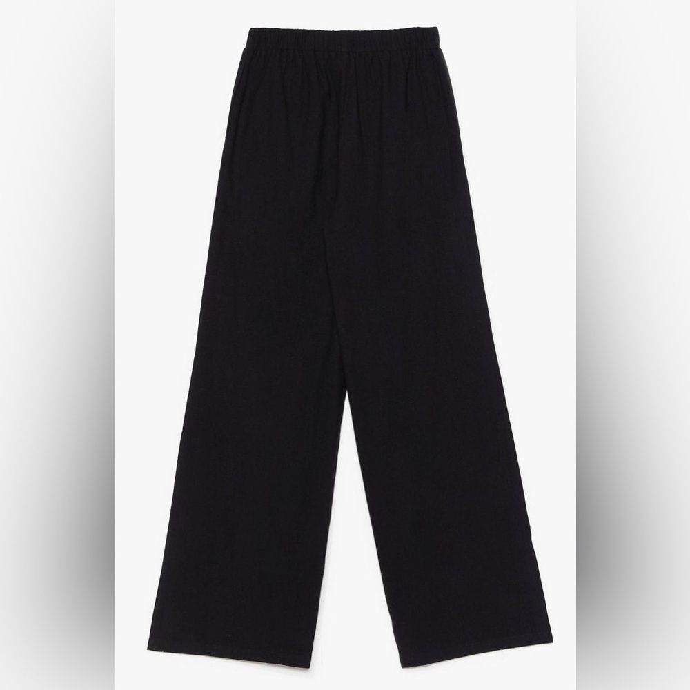 High Waisted Elasticized Wide Leg Trousers